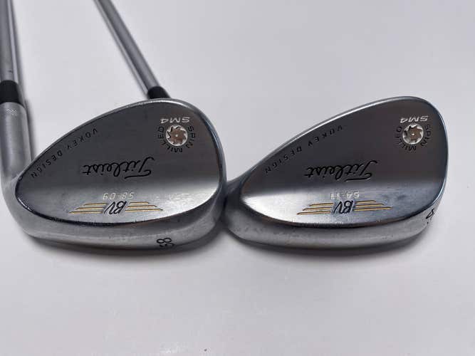 Titleist Vokey Spin Milled SM4 Chrome Wedge Set 54* 11 58* 9 DG Mens RH