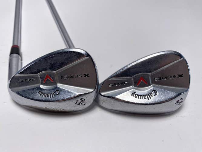 Callaway X Series Jaws Chrome Wedge Set 52* 12 58* 13 Rifle Wedge Steel Mens RH