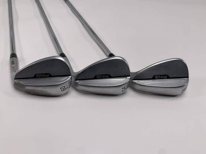 Ping s159 Chrome Wedge Set 50* 12 54* 12 60* 10 Orange Dot 2* Flat DG Mens RH