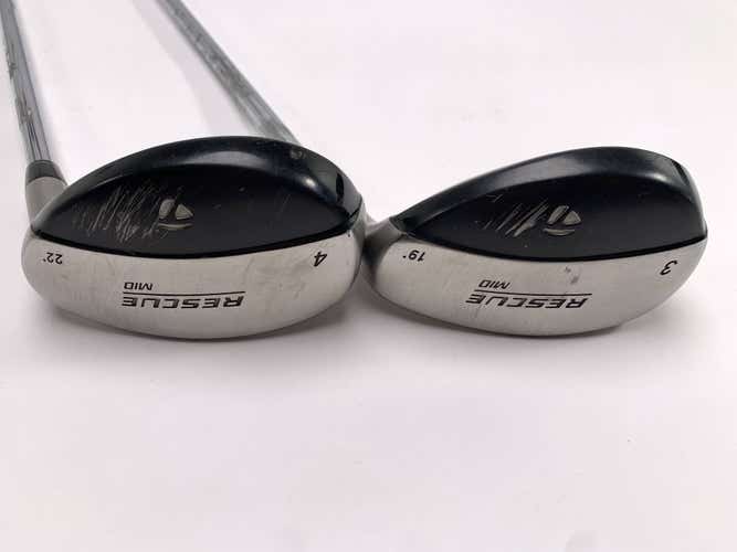 TaylorMade Rescue Mid 3 & 4 Hybrid Set 19* 22* Light Metal Regular Steel Mens RH
