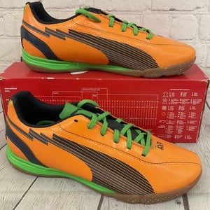 Puma 102598 02 evoSPEED 5 IT JR Indoor Soccer Shoes Orange Charcoal Green US 5