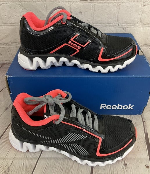 Reebok J92766 Ziglite Run Kid's Running Shoes Black Vitamin C White Grey US 10.5