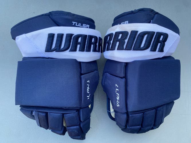Tulsa Oilers Warrior 14” Pro Stock Alpha Pro Gloves 6793 HTX