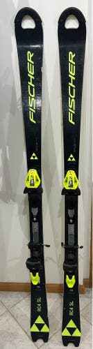 Unisex Fischer 158 cm Racing RC4 World Cup SL Skis With Bindings Max Din 11 (Used)