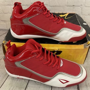 3N2 Men's Viper LO Performance Metal Baseball Cleats Red White US 12