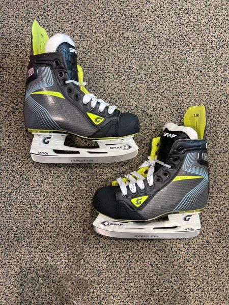 Junior Graf Supra G5035 Hockey Skates Regular Width Size 1.5 (New)