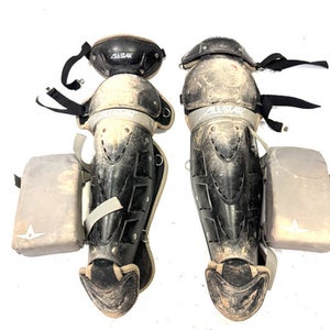 Used All-Star LGADV12-16 Catchers Leg Guards Black Intermed 11860-S000295830