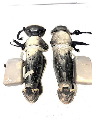 Used All-Star LGADV12-16 Catchers Leg Guards Black Intermed 11860-S000295830