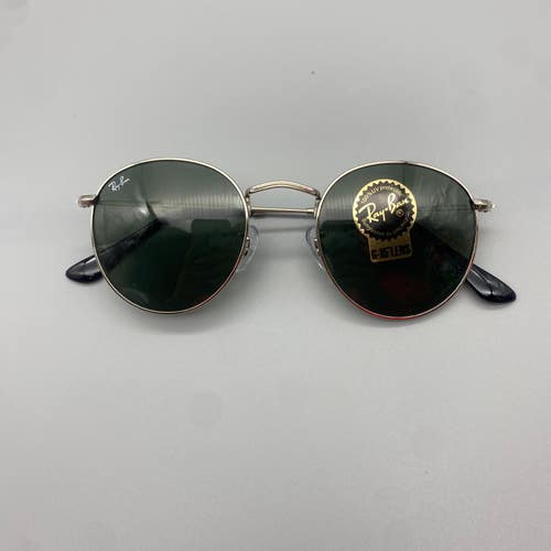 RAY BAN Round Metal Green Classic G-15 Unisex Sunglasses RB3447 001