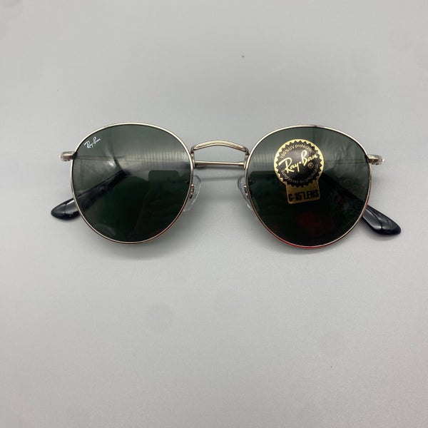 RAY BAN Round Metal Green Classic G-15 Unisex Sunglasses RB3447 001