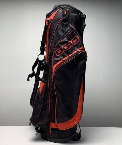 Ogio Lightweight Stand Bag Black Red 7-Way Divide Dual Strap Golf Bag