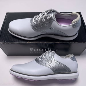 FootJoy FJ Traditions Golf Shoes White Silver Pink Women's SZ 6.5 (97897)