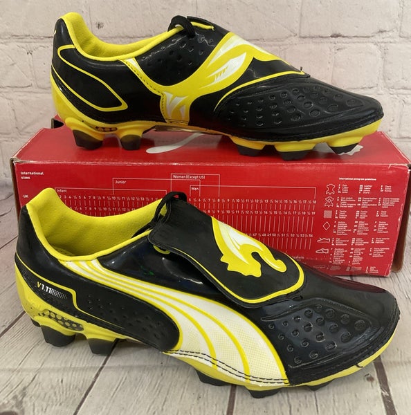 Puma 102328 03 Youth V1.11 I FG Soccer Cleats Black White Blazing Yellow US 6.5