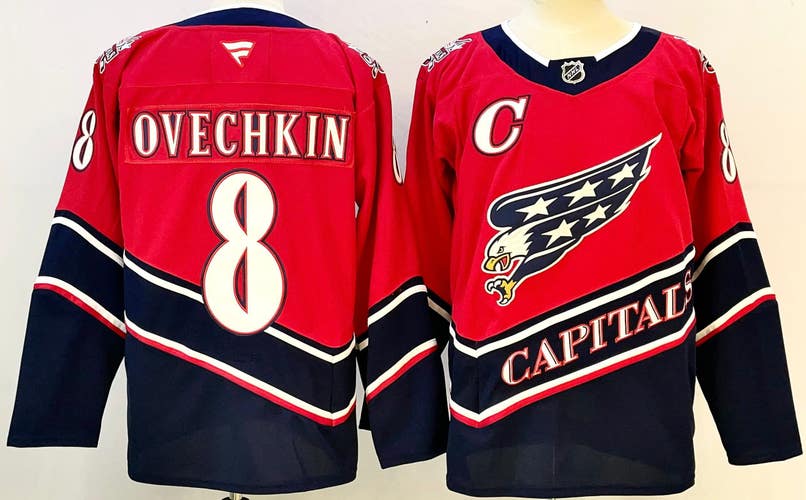 Washington Capitals 8 Alexander Ovechkin Ice Hockey Jersey Size 56