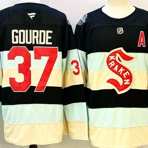 Seattle Kraken Yanni Gourde Ice Hockey Jersey #37 Jersey Size  46