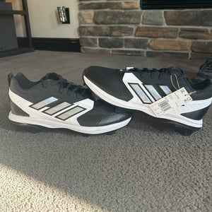 Black Men's Size M 11.5 (W 12.5) Adult Adidas Low Top Icon 8 Molded Cleats (New)