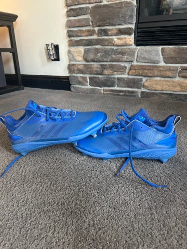 Blue Men's Size M 11.5 (W 12.5) Adult Adidas Low Top Adizero Afterburner 5 Metal (New)