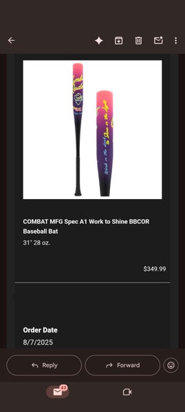 2025 Combat MFG Midnight Rodeo “Work to Shine” Spec A1 28 oz 31In