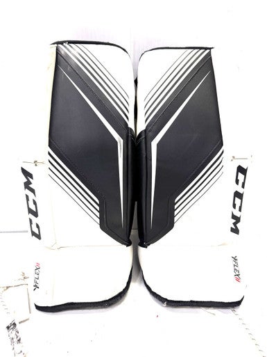 Used CCM YFLEX Goalie Leg Pads Youth White 22" 11860-S000295726
