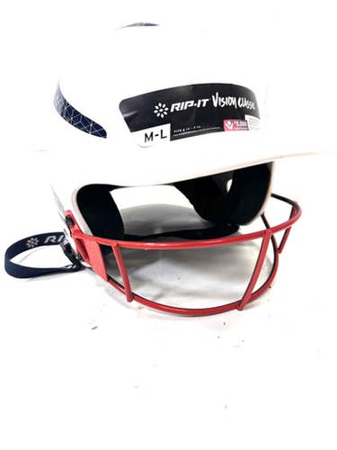 Used RIP-IT 6 1/2 - 7 3/8 Batting Helmet w/Mask White M/L 11860-S000295749