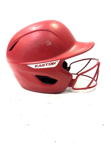 Used Easton 6 5/8 - 7 1/4 Batting Helmet w/Mask Red One Size 11860-S000295752