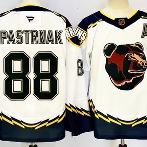 Boston Bruins 88 David Pastrnak Black Ice Hockey Jersey szie 50