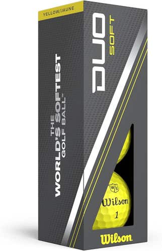 Wilson Staff Duo Soft Golf Balls (Yellow, 3pk) 1 Sleeve 2023 NEW