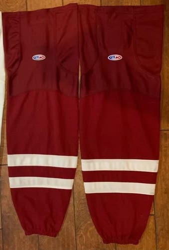 AK Made in Canada Large 30" Socks Maroon & White *Price is Firm - Read Full Description*