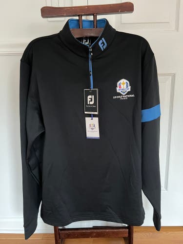 Footjoy Black Quarter Zip Pullover Jacket XXL Embroidered  FJ Ryder Cup 2018