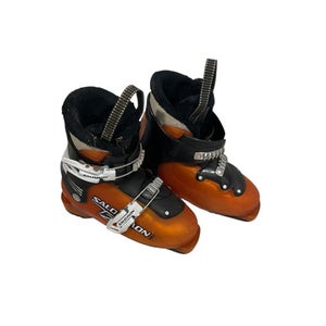 Used Salomon T2 Girls DH Ski Boot Orange 215 MP - J03 11847-S000028433