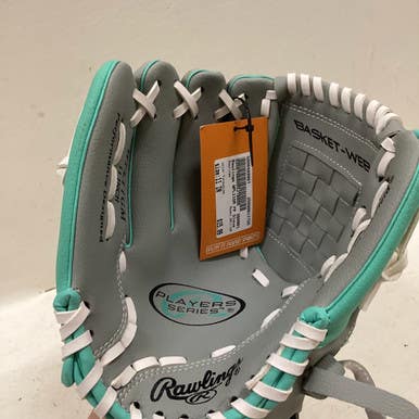 Used Rawlings WPL11GM LH Throw Fastpitch Gloves Turquoise 11" 11725-S000489967