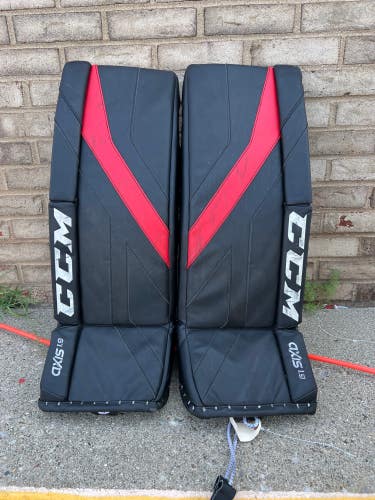 Black 30" Intermediate CCM Axis 1.9 Goalie Leg Pads (Used)