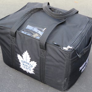 Custom Black JRZ Toronto Maple Leafs NHL Pro Stock Hockey Structured Padded Equipment Travel Bag