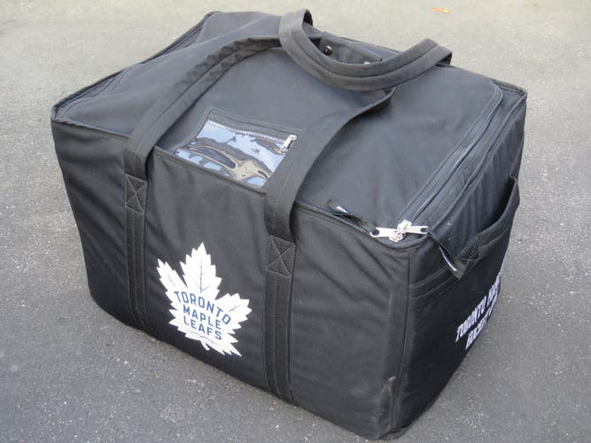 Custom Black JRZ Toronto Maple Leafs NHL Pro Stock Hockey Structured Padded Equipment Travel Bag