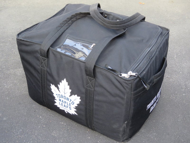 Custom Black JRZ Toronto Maple Leafs NHL Pro Stock Hockey Structured Padded Equipment Travel Bag