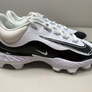 Size 11.5 Men’s Nike White Black Alpha Huarache Elite 4 Low Baseball Cleats