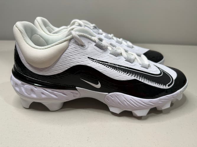 Size 11.5 Men’s Nike White Black Alpha Huarache Elite 4 Low Baseball Cleats