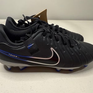 Size 4.5 Men’s Nike Tiempo Legend 10 Club FG Soccer Cleats Black Blue