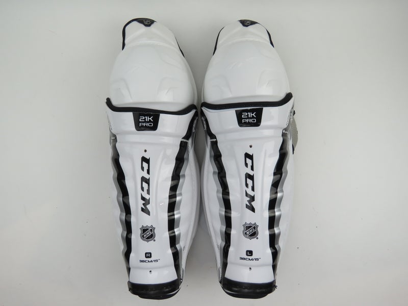 CCM 21K Pro NHL Pro Stock Ice Hockey Player Shin Pads Protective Senior Size 15" NWT