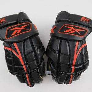 Reebok RBK 9K Leather Black Orange Pro Hockey Gloves Senior Size 15" Ducks Flyers