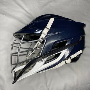 Cascade S Lacrosse Helmet Adult OSFM Navy White Black One Size Chrome Facemask