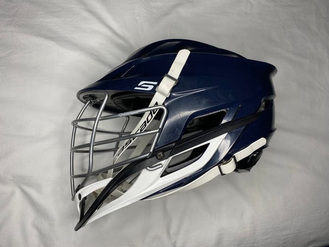 Cascade S Lacrosse Helmet Adult OSFM Navy White Black One Size Chrome Facemask