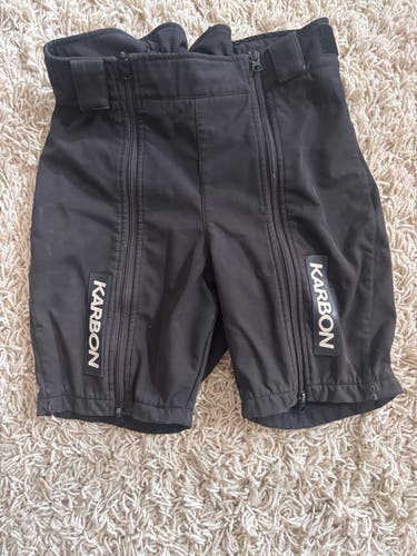 Black Medium Karbon Ski Racing Training Shorts