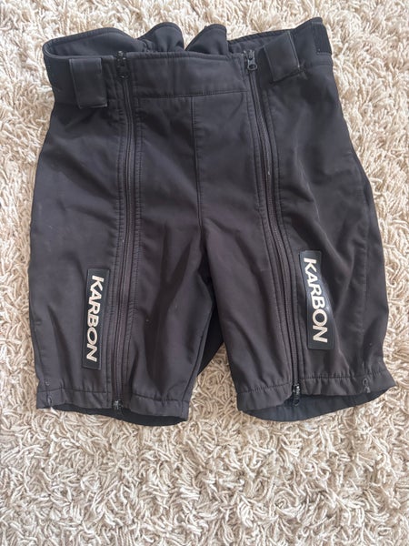 Black Medium Karbon Ski Racing Training Shorts