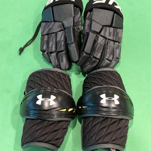Used Youth Lacrosse Gloves & Elbow Pads Combo
