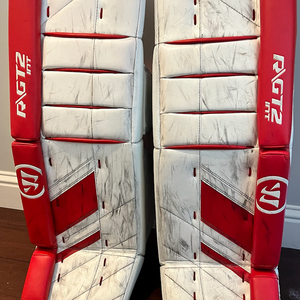 Warrior Ritual RGt2 Goalie Pads - Red & White
