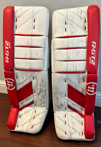 Warrior Ritual RGt2 Goalie Pads - Red & White