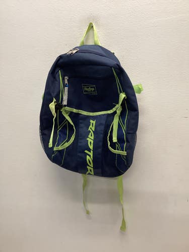Used Rawlings RAPTOR BB/SB Player Backpack Navy Blue 11443-S000196134