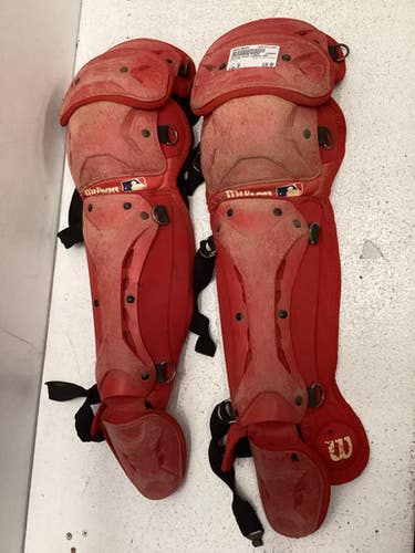 Used Wilson SHIN GUARDS Catchers Leg Guards Red Junior 11443-S000196280