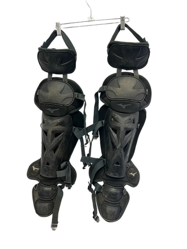 Used Mizuno SAMURAI ADULT Catchers Leg Guards Black Adult 11692-S000139627
